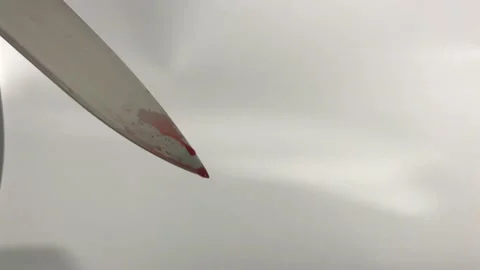 The killer's bloody knife Stock Footage 146711367