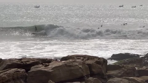 The killers spot surf riding, Morocco Stock Footage 248666581