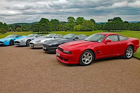 KILLERTON, DEVON - JUNE 2015: A meeting of the Aston Martin owners club Stock Photos