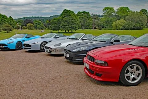 KILLERTON, DEVON - JUNE 2015: A meeting of the Aston Martin owners club Stock Photos