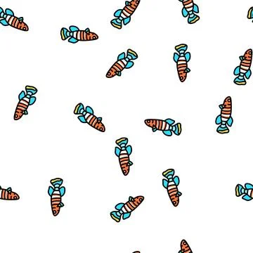 Killifish aquarium fish vector seamless pattern Ilustración de archivo