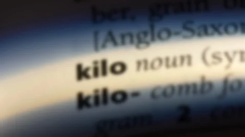 Kilo word in a dictionary. Stock Footage 99561911