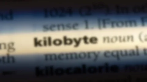 Kilobyte word in a dictionary. Stock Footage 99561914