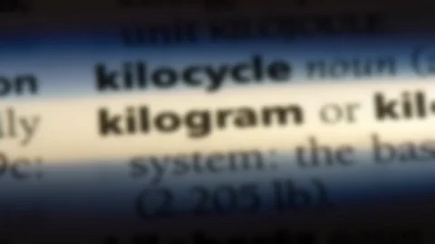 Kilogram word in a dictionary. Stock Footage 99561919