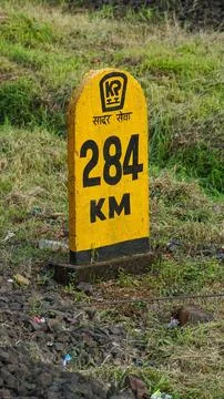 Kilometer Milestone 写真素材