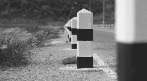 Kilometer point Stock Photos