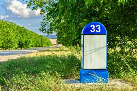 Kilometer pole Stock Photos