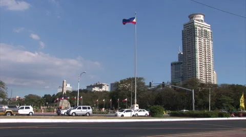 Kilometer zero in downtown Manila, Philippines Stock Footage 60247123