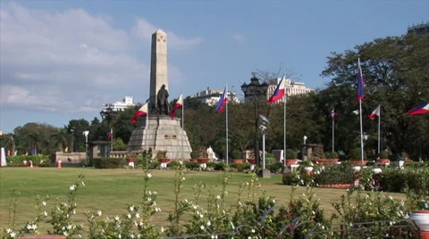 Kilometer zero in downtown Manila, Philippines Stock Footage 60247132