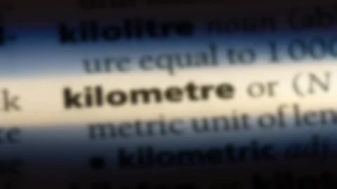 Kilometre word in a dictionary. Stock Footage 99561937