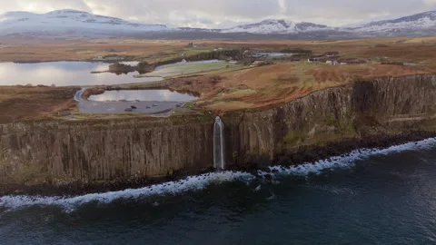 Kilt Rock Falls, Isle of Skye, Inner Hebrides, Highlands, Scotland Stock Footage 303164236