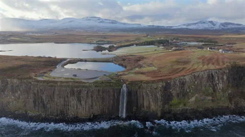 Kilt Rock Falls, Isle of Skye, Inner Hebrides, Highlands, Scotland Stock Footage 303167390