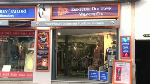 Kilt Shops Stock Footage 10885506