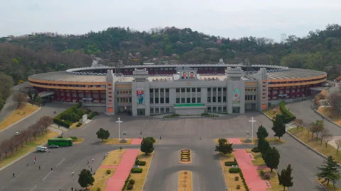 Kim Il Sung Stadium Stock Footage 341756559