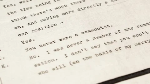 Kim Philby Testimony Transcript on Declassified MI6 Documents, Close Up Stock Footage 327319446