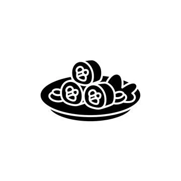 Kimbap glyph icon Stock Illustration