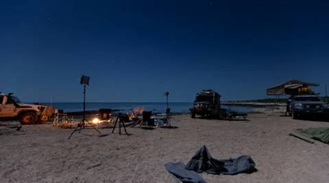 Kimberley Beach Camp Time Lapse Stock Footage 12663705