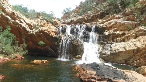 Kimberley waterfall Stock Footage 94051337