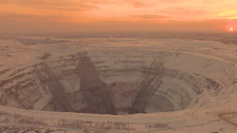 kimberlite diamond pipe Mir view in Stock Video Pond5