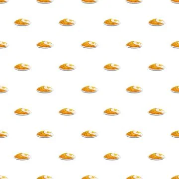 Kimchi fried rice with egg pattern seamless background Stock Illustration