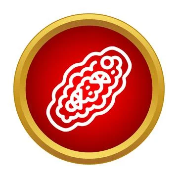 Kimchi or fermented cabbage icon on red circle Stock Illustration