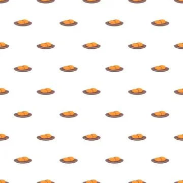 Kimchi on a plate repeating in a flat vector seamless pattern Stockillustratie