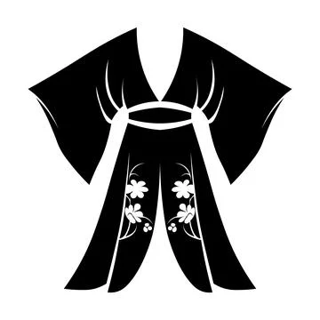 Kimono black vector icon on white background Stock Illustration