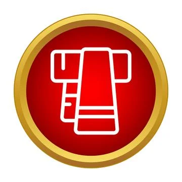 Kimono icon on red button with a golden frame 库存插图
