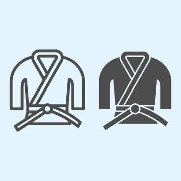 Jiu jitsu, karate, judo training uniform, kimono, gi. Vector illustration  Stock Vector