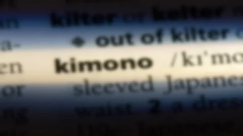 Kimono word in a dictionary. Stock Footage 99561952