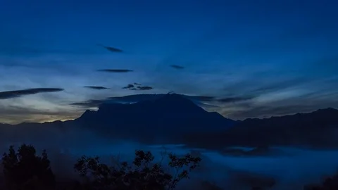 Kinabalu Mount sunrise Stock-Footage 85334105