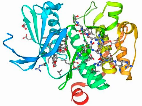Kinase inhibitor complex Stock Illustration