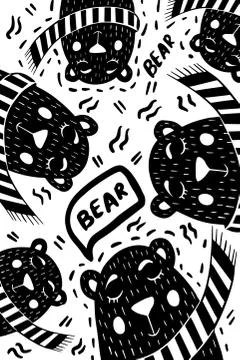 Kind bear with a scarf Stock Illustration