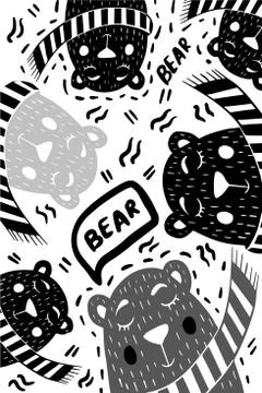 Kind bear with a scarf Stock Illustration