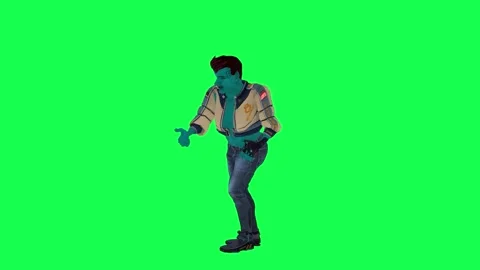 Kind blue 3D spaceman watering plants from right angle on green screen 3D people 스톡 동영상 247813727