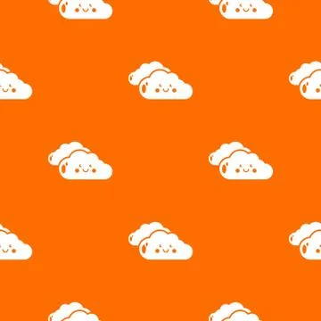 KInd cloud pattern vector orange 스톡 일러스트