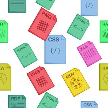 Kind of files pattern, cartoon style Stock Illustration
