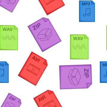 Kind of files pattern, cartoon style Illustrazione stock