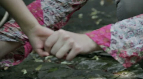 KIND HOLDING MUM'S HAND Stock Footage 68755717