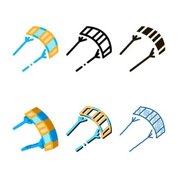 Kind of kite icon vector styleset outline Stock Illustration