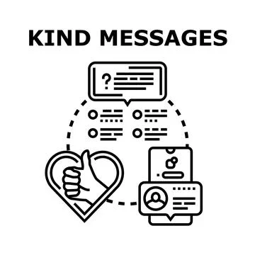 Kind messages concept with communication and feedback Stock Illustration