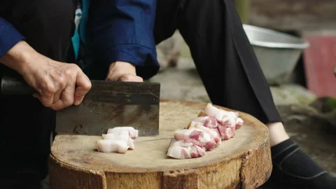 The kind old lady is cooking Video stock 232149056