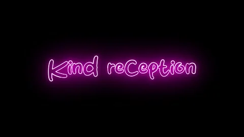 'Kind Reception' text animation with neon glow line. Stock Footage 282576989