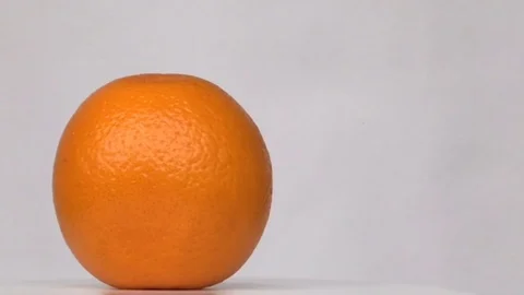Kind of shooting rotation object: Orange fresh fruit white background orange Stock Footage 80801355