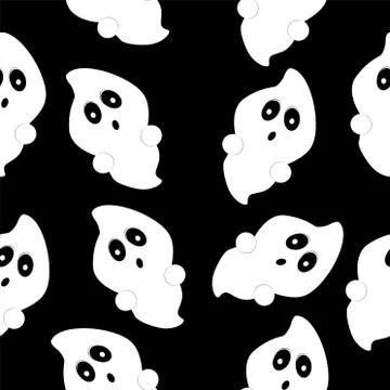 Kind white ghost pattern for halloween fear celebration	 Stock Illustration