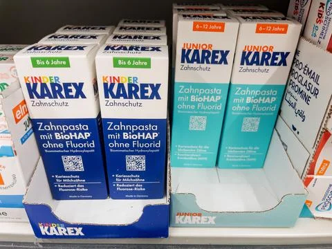 Kinder Karex Fluoride-Free Toothpaste for Kids Stock Photos