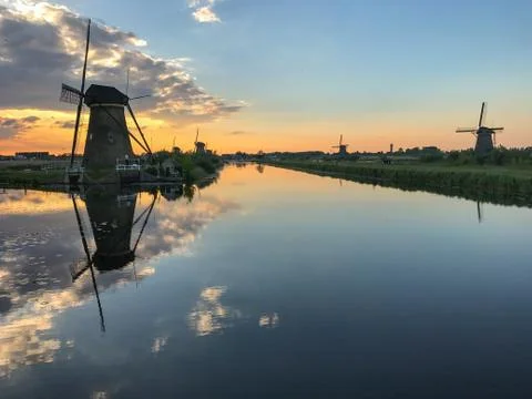 The Kinderdijk windmills Stock Photos
