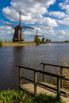 Kinderdijk windmills Stock Photos