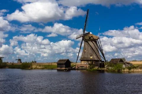 Kinderdijk windmills Stock Photos
