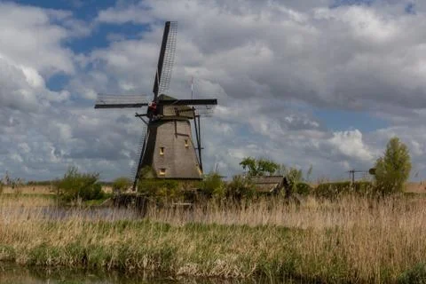 Kinderdijk windmills Stock Photos